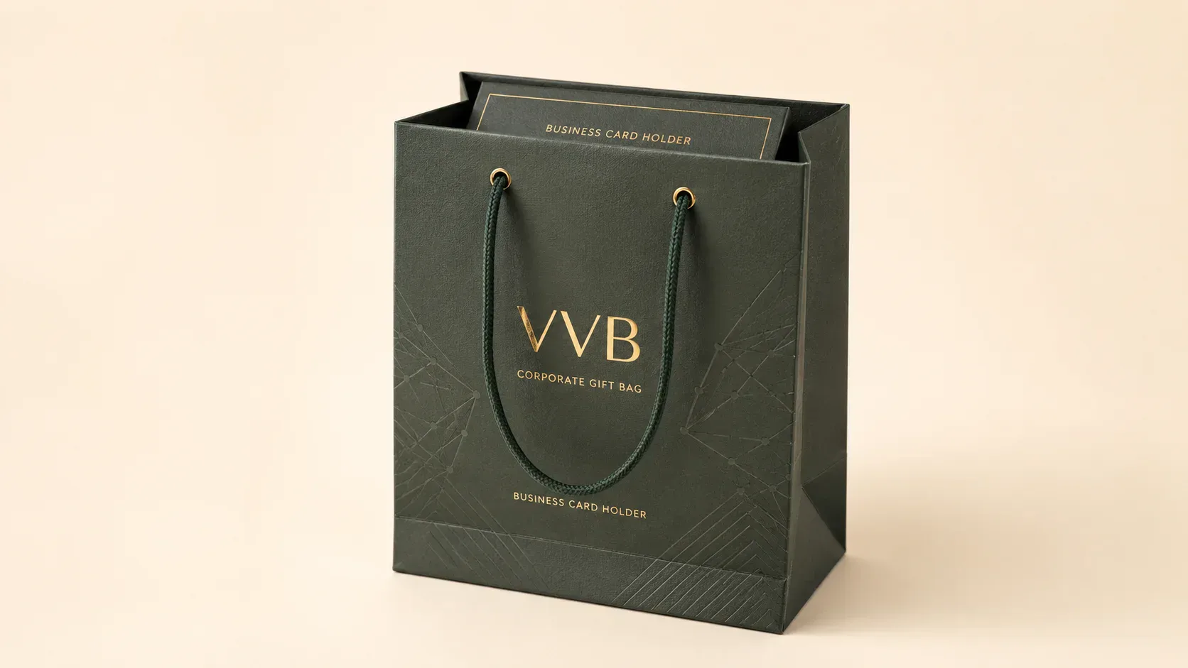 Paper bags for corporate gift packaging.